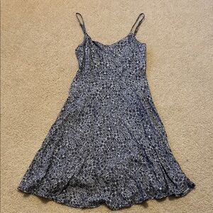 Old Navy Dark Blue Floral Spaghetti Strap Dress with stretchy back